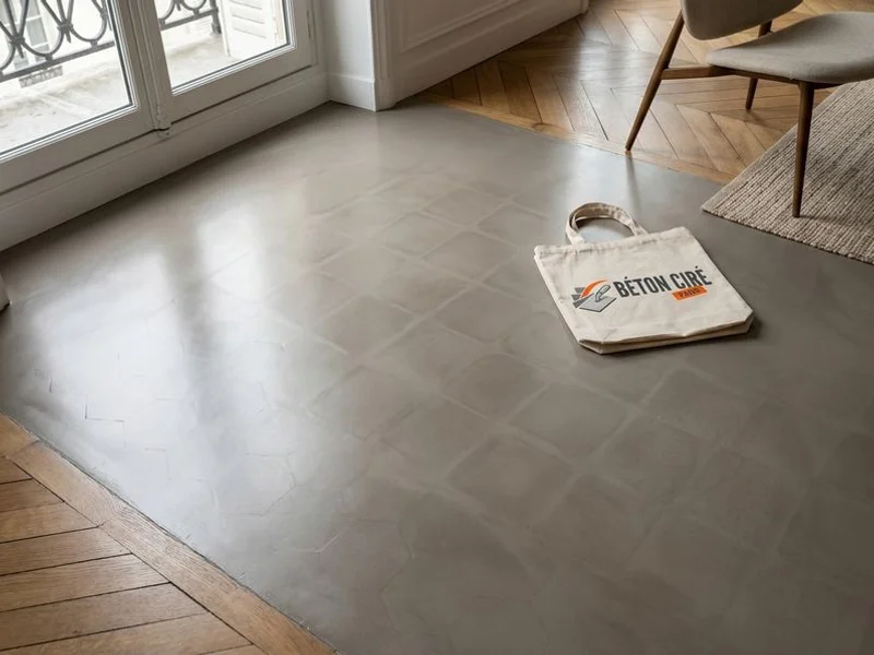 Béton Ciré sur Carrelage réalisation 3