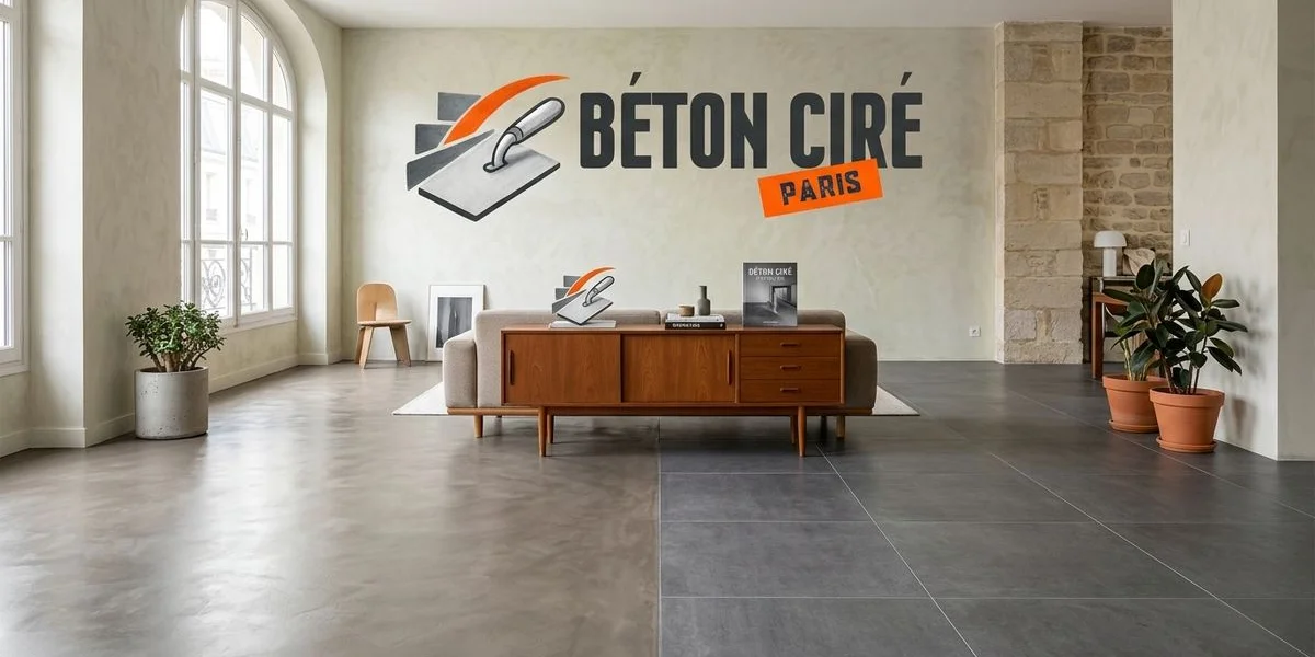 Comparaison visuelle entre un sol en béton ciré sans joints et un carrelage grand format avec joints visibles