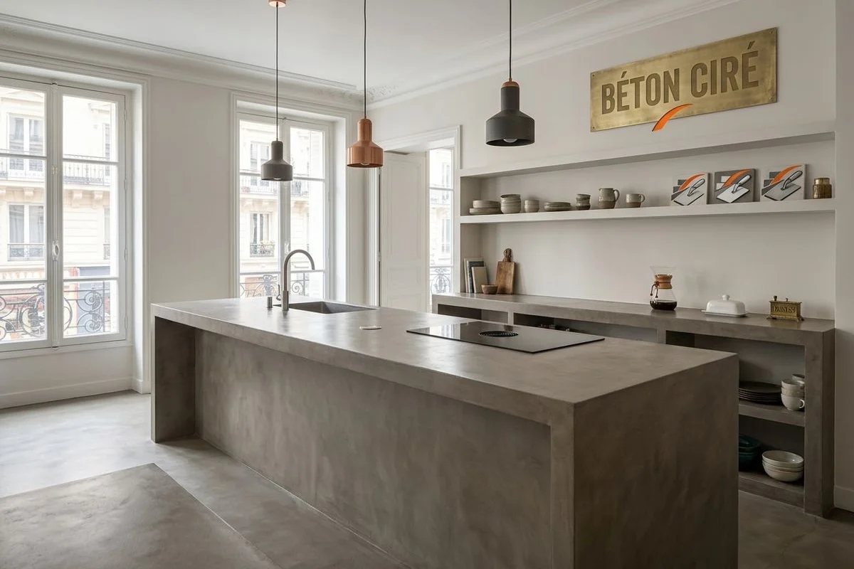 Avant rénovation béton ciré à Versailles